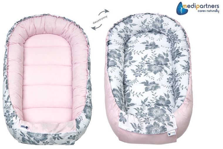 Medi Partners, gniazdo niemowlęce, kokon w zestawie, różowy