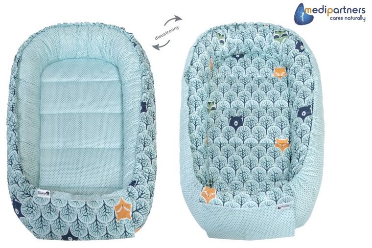 Medi Partners, Las, gniazdo niemowlęce, kokon w zestawie, miętowy