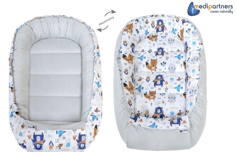 Medi Partners, Las, Zwierzątka, gniazdo niemowlęce, kokon w zestawie, beżowy