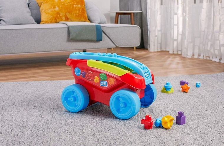 Mega Bloks, Wózek - sorter kształtów, klocki, 25 elementów