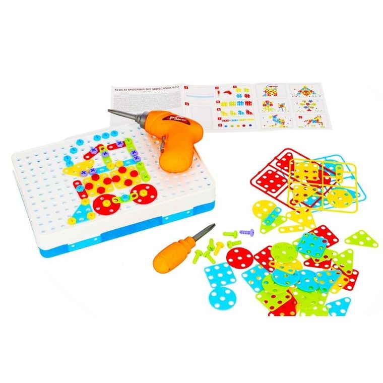 Mega Creative, klocki, mozaika do skręcania, wiertarka