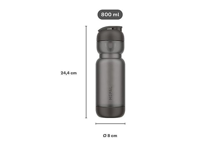 Mepal, Active, shaker sportowy, Graphite Black, 800 ml