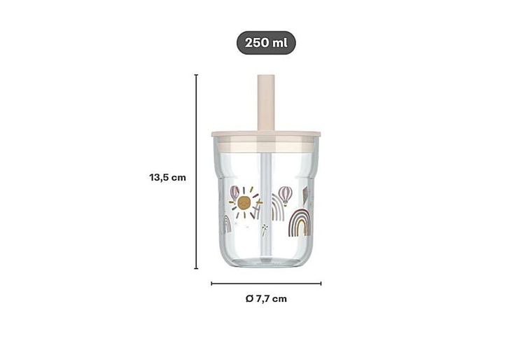 Mepal, Mio, Fairy Garden, szklanka dziecięca ze słomką, 12m+, 250 ml