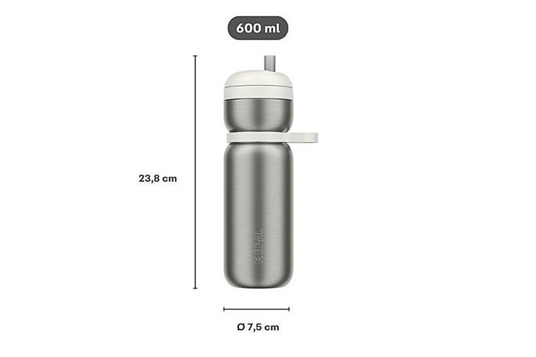 Mepal, Twist Active, butelka sportowa termiczna, Ceramic White, 600 ml