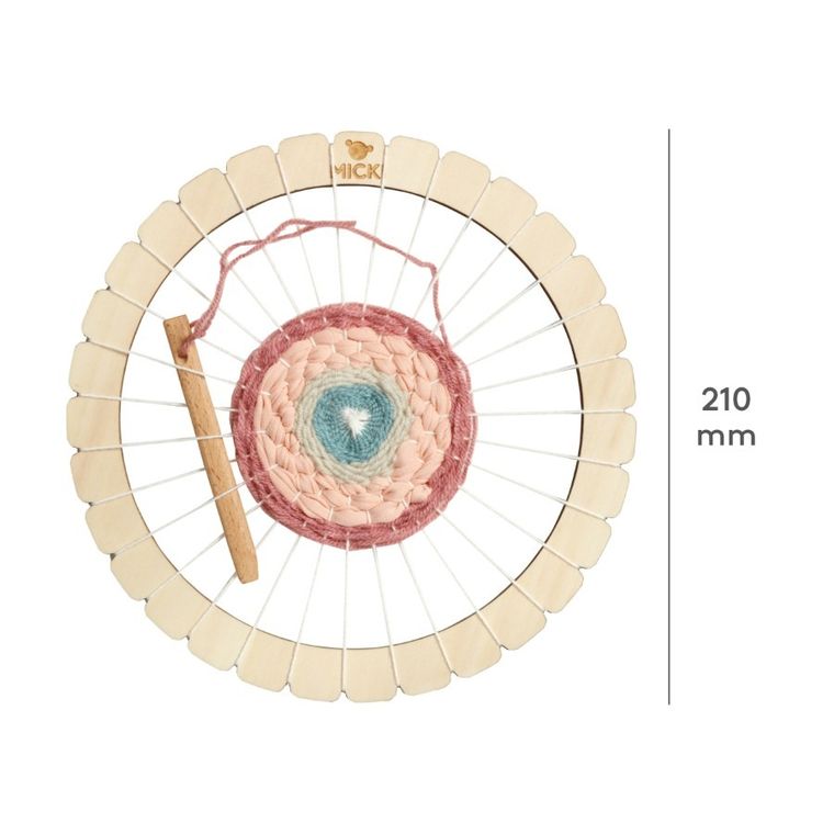Micki, krosno okrągłe, ramka do tkania, zestaw kreatywny, 21 cm
