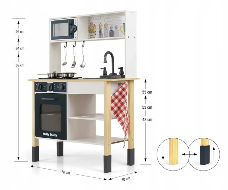 Milly Mally, Astrid, drewniana kuchnia, czarna