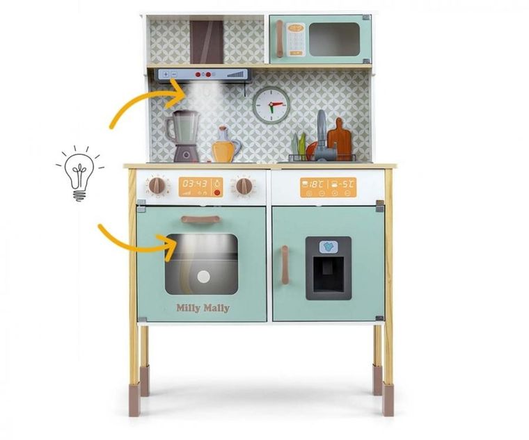 Milly Mally, Bjorn, drewniana kuchnia, miętowa