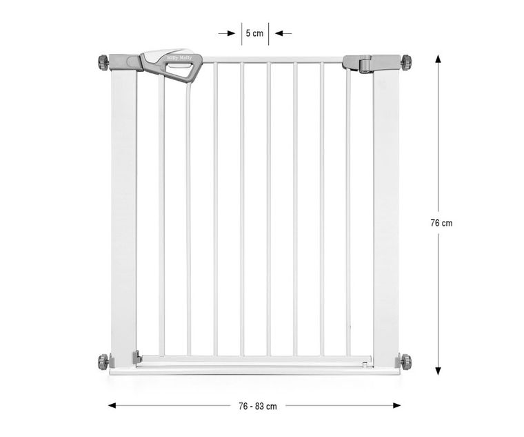 Milly Mally, Guardy, barierka zabezpieczająca na schody, white, 76-83 cm
