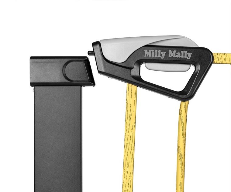 Milly Mally, Guardy, barierka zabezpieczająca na schody z rozszerzeniami, black natural, 76-104 cm
