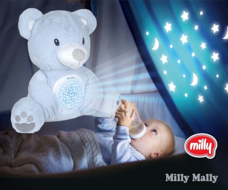 Milly Mally, Milly Bear, zabawka pluszowa z projektorem, Blue