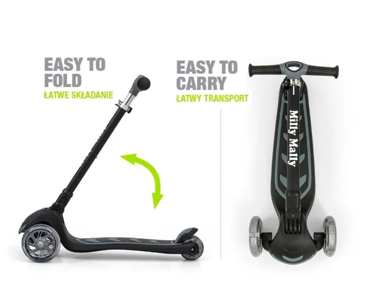 Milly Mally, Scooter Boogie, hulajnoga 3-kołowa, czarna