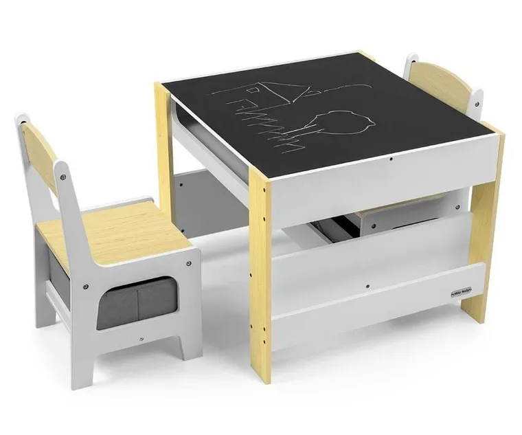 Milly Mally, Sven, stolik i dwa krzesełka, naturalne