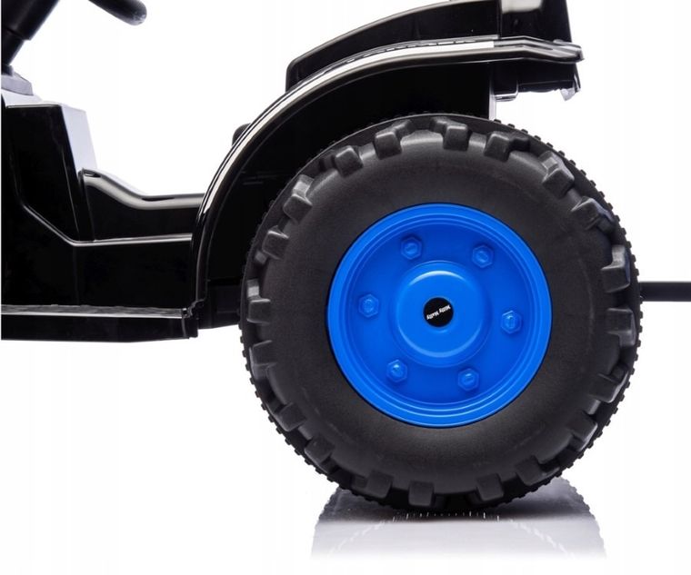 Milly Mally, Traktor, pojazd na akumulator z przyczepą, niebieski