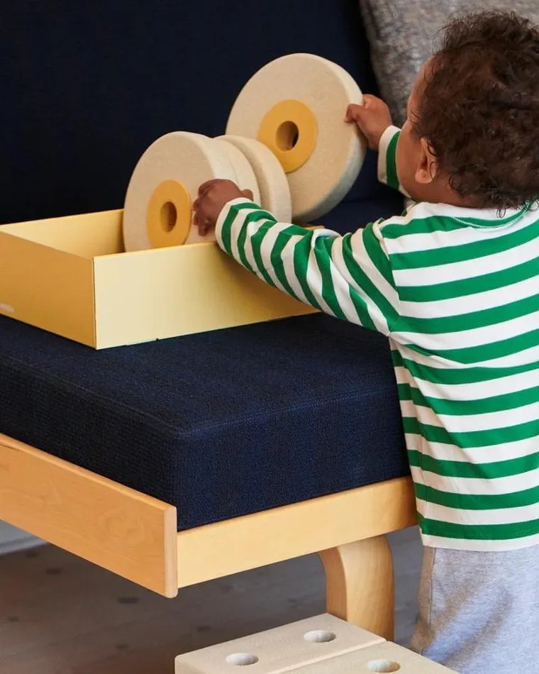 Modu, Pchacz 3w1, zestaw klocków aktywizujących, Sand Grey/Honey Yellow