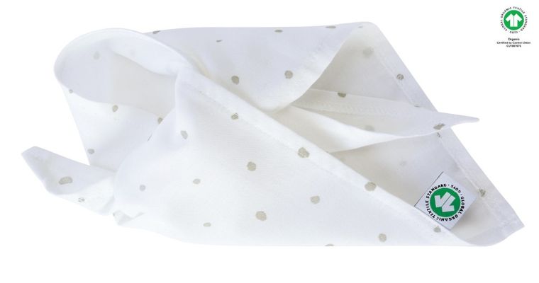 Motherhood, ECO Kropeczki Szare, chusteczka muślinowa na główkę, 60-30 cm