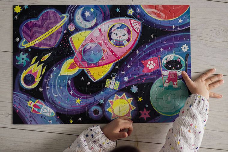 Mudpuppy, Kosmiczne marzenia, puzzle świecące w ciemności, 100 elementów