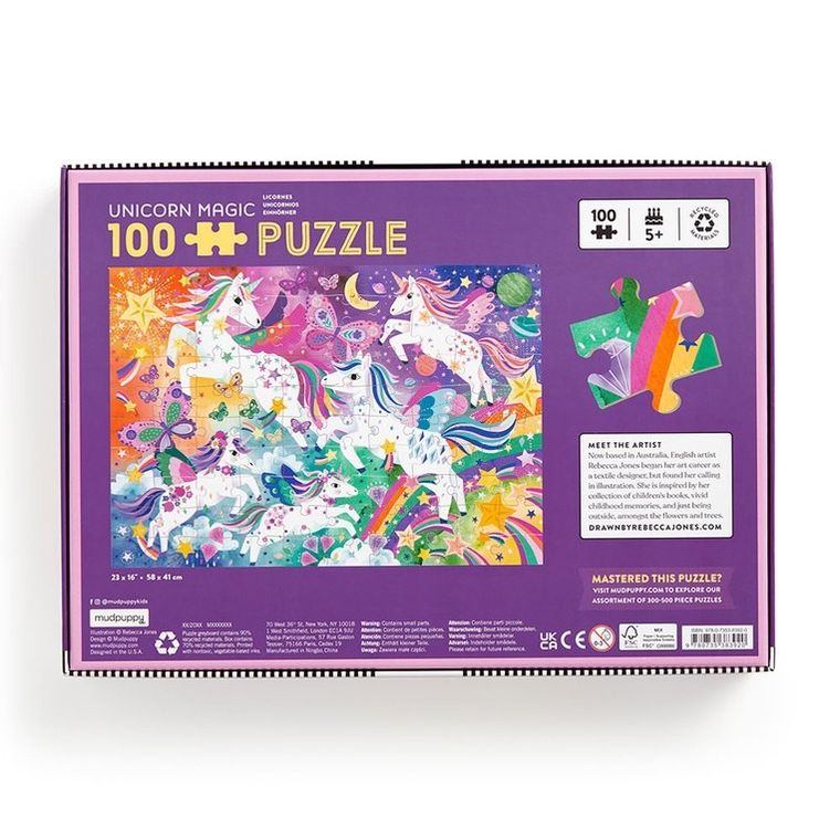 Mudpuppy, Magiczne jednorożce, puzzle, 100 elementów