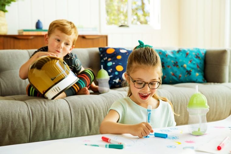 Munchkin, kubek niekapek ze słomką, zielony, 296ml