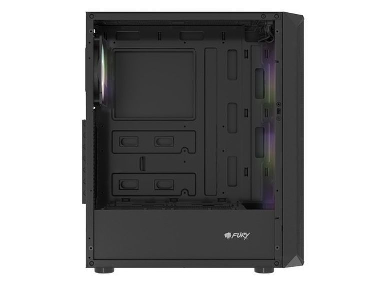 Natec, Fury Shobo SH4F RGB Midi Tower, obudowa komputerowa z oknem, czarna
