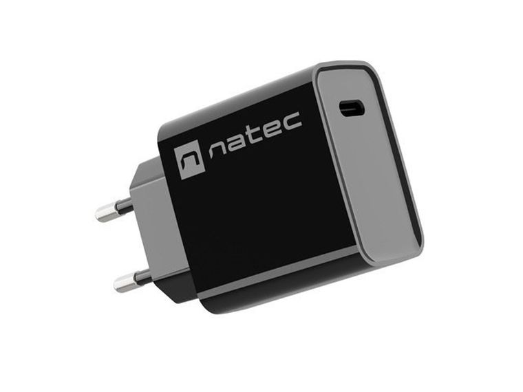 Natec Ładowarka Sieciowa Ribera USB-c 20w Power Delivery, czarna Nuc-2060