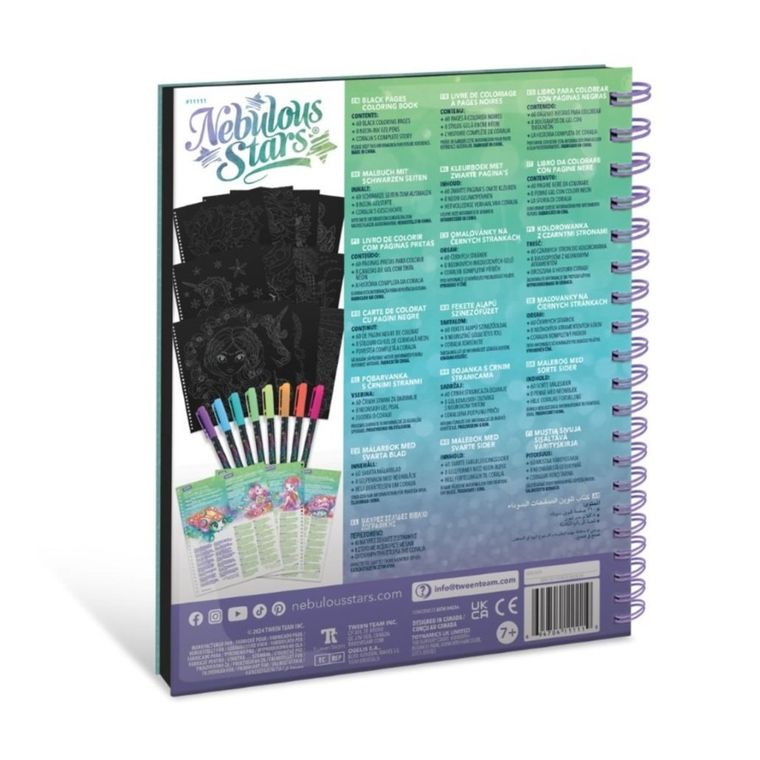 Nebulous Stars, Coralia, kolorowanki z czarnymi kartkami i pisakami
