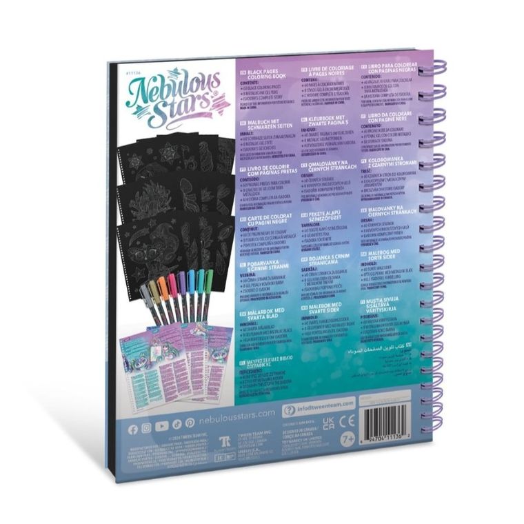 Nebulous Stars, Isadora, kolorowanki z czarnymi kartkami i pisakami
