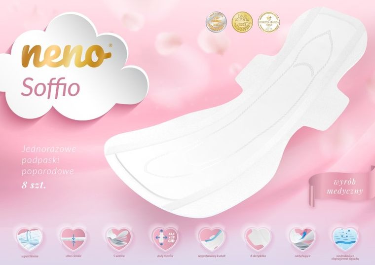Neno, Soffio, jednorazowe podpaski poporodowe, 8 szt.