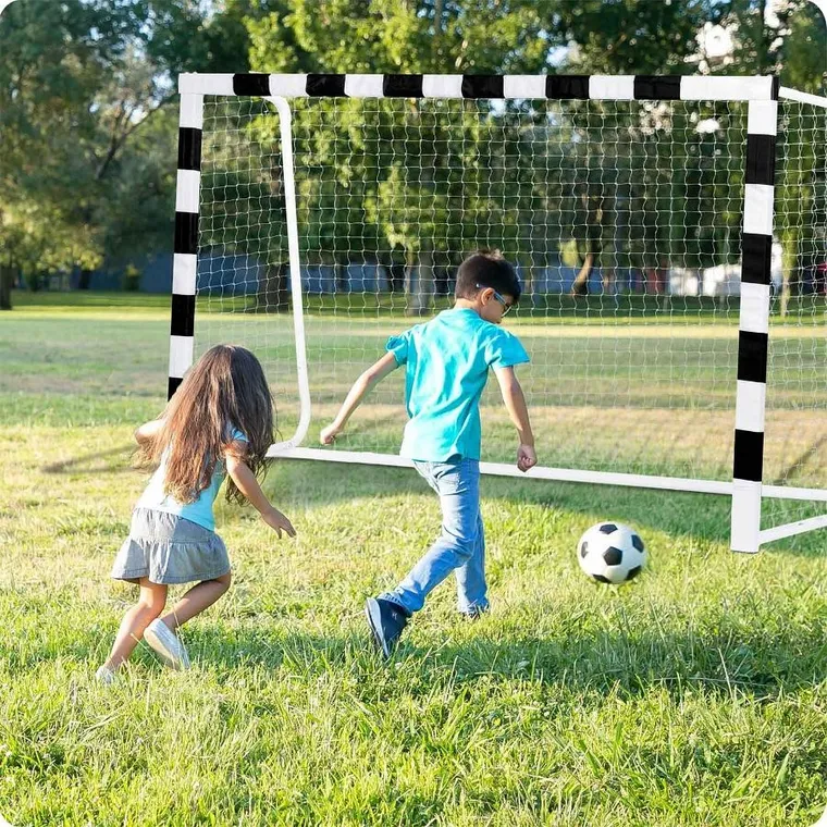 Neo-Sport, bramka do piłki nożnej, czarno-biała, 300-200-90 cm, NS-465