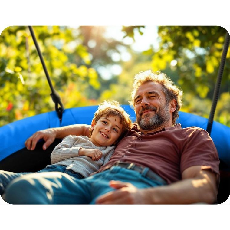 Neo-Sport, Swingo, huśtawka bocianie gniazdo, niebieska, 110 cm