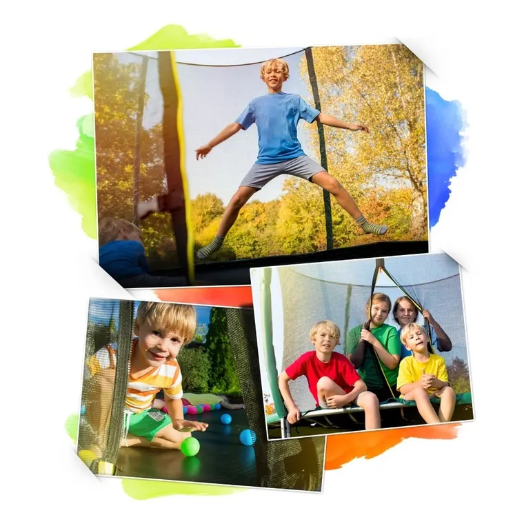 Neo-Sport, trampolina ogrodowa, profilowana, z siatką wewnętrzną, 12ft/374 cm