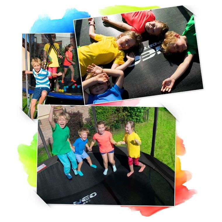 Neo-Sport, trampolina ogrodowa z siatką wewnętrzną i drabinką, 6ft/183 cm