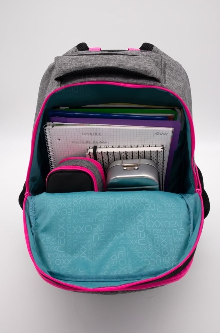 Neoxx, Fly, plecak szkolny, szaro-różowy