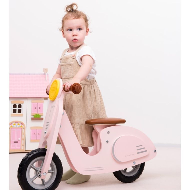 New Classic Toys, skuter drewniany, różowy