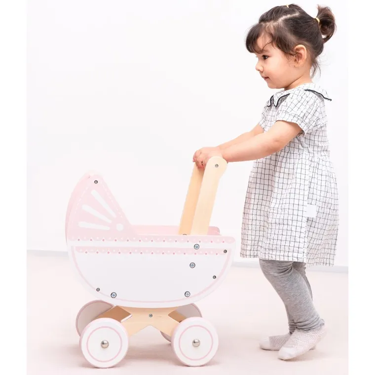 New Classic Toys, wózek dla lalek, z pościelą, pink