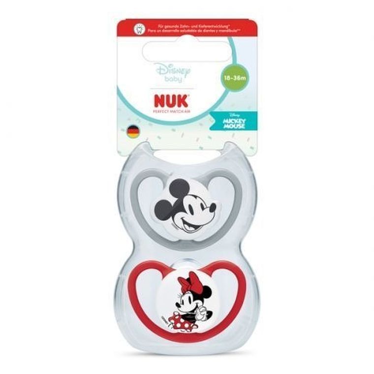 Nuk, Myszka Miki, Perfect Match Air, smoczek silikonowy, 18-36m, 2 szt.