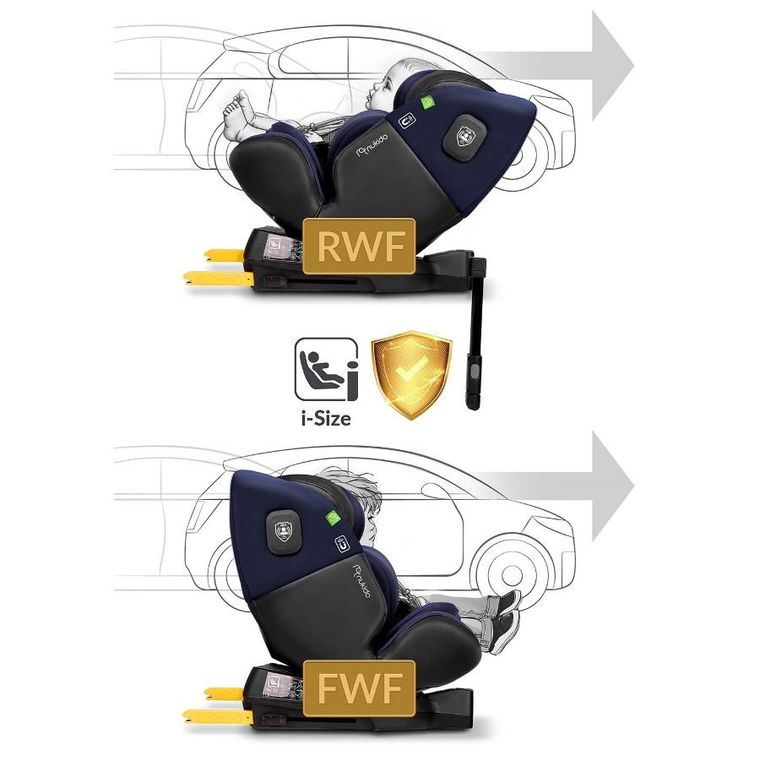 Nukido, Aero Line, fotelik samochodowy, czarno-granatowy, 0-36 kg