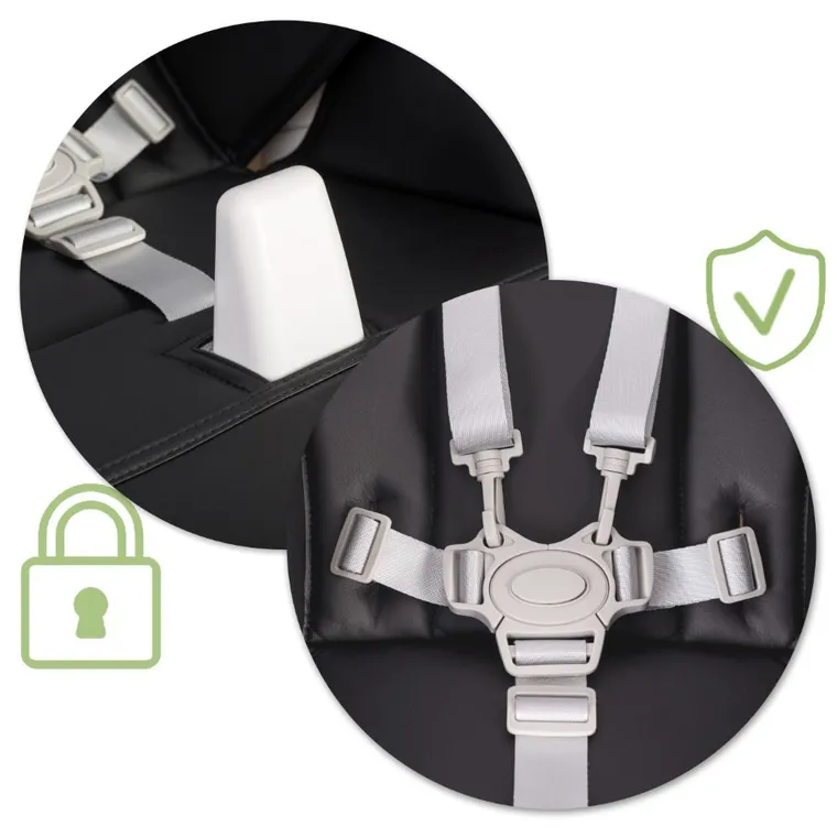 Nukido, Belo, krzesełko do karmienia ze stolikiem, czarne