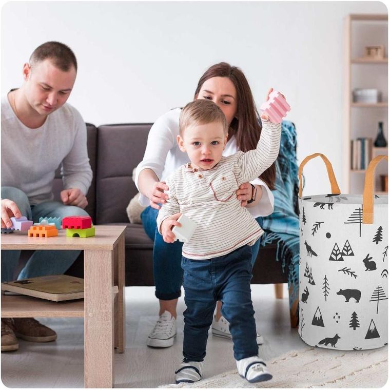 Nukido, kosz na zabawki, biały