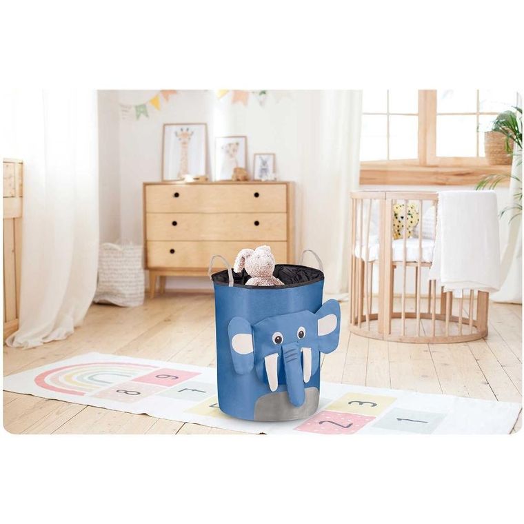 Nukido, kosz na zabawki, niebieski słonik