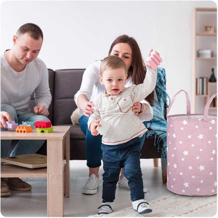 Nukido, kosz na zabawki, różowy