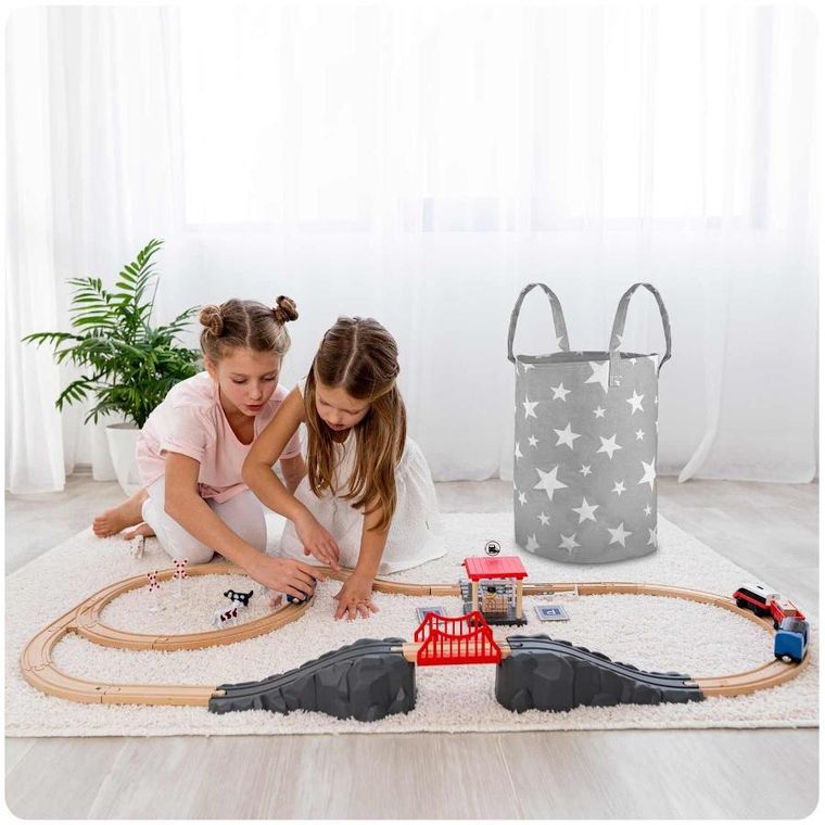 Nukido, kosz na zabawki, szary