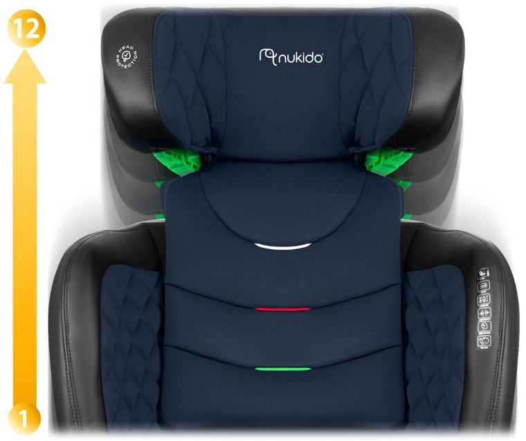 Nukido, Louis, fotelik samochodowy, czarno-granatowy, 15-36 kg