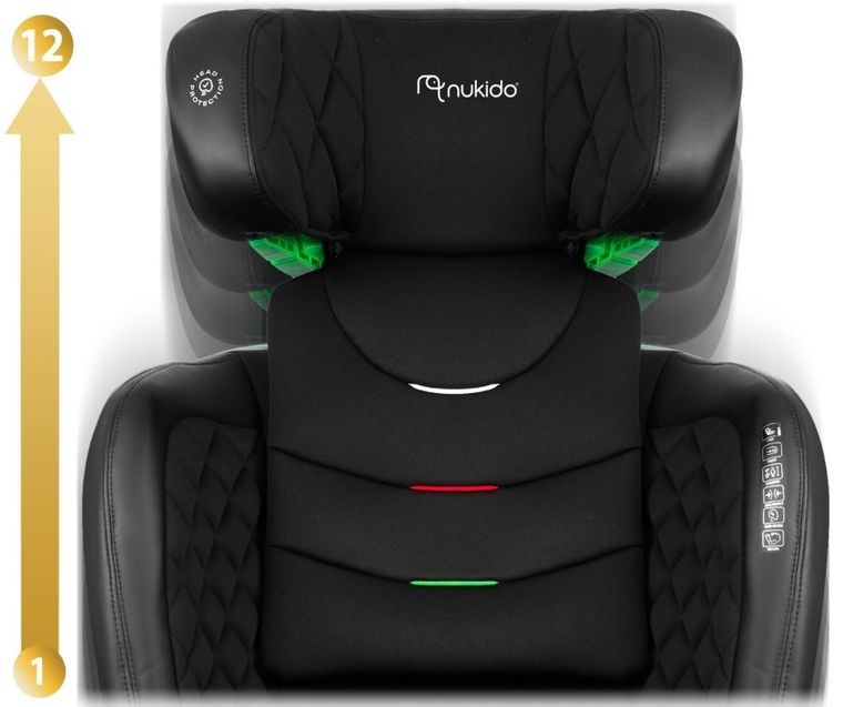 Nukido, Louis, fotelik samochodowy, ISOFIX, czarny, 15-36 kg