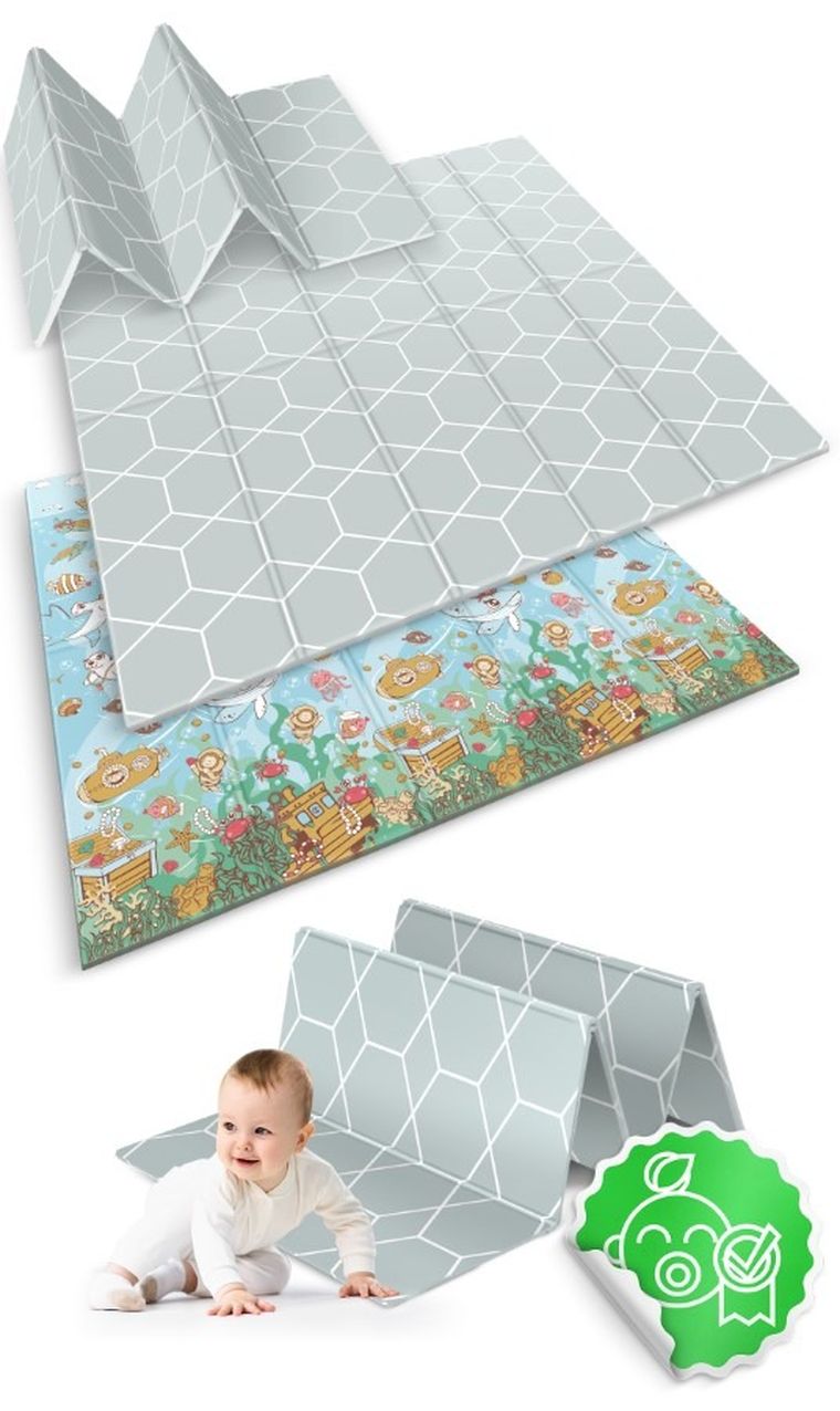 Nukido, mata piankowa, składana, ocean, 200-180-1 cm