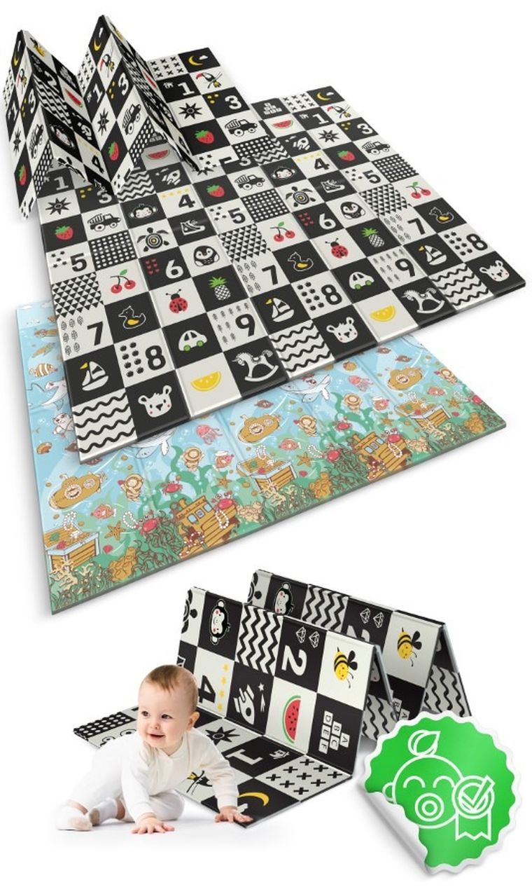 Nukido, mata piankowa, składana, ocean, liczby, 200-180-1 cm