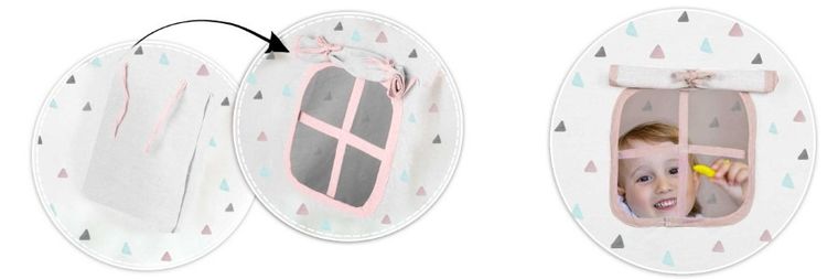 Nukido, namiot tipi dla dzieci z girlandą i światełkami, różowy