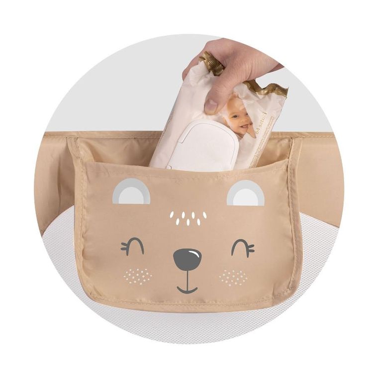 Nukido, osłona zabezpieczająca na łóżko, beżowa, 150-42-35 cm