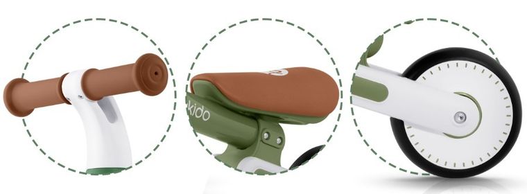 Nukido, rowerek biegowy dla dzieci, biało-zielony