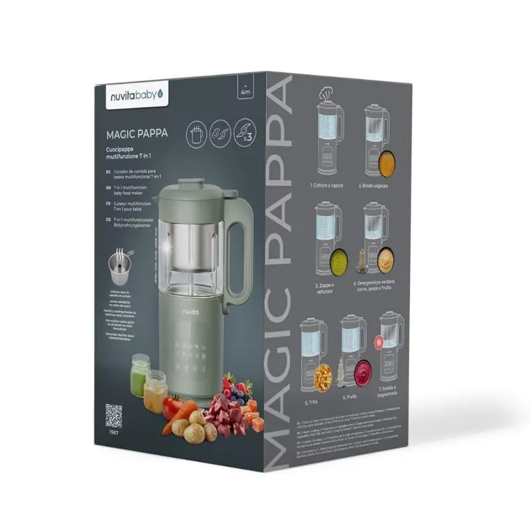 Nuvita, Magic Pappa 7w1, wielofunkcyjny robot kuchenny do przygotowywania posiłków dla niemowląt
