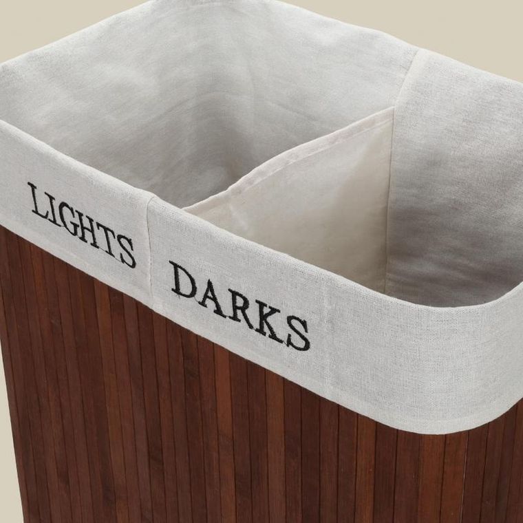 Nuxio, Svana, bambusowy kosz na pranie, 2-komorowy, 100l